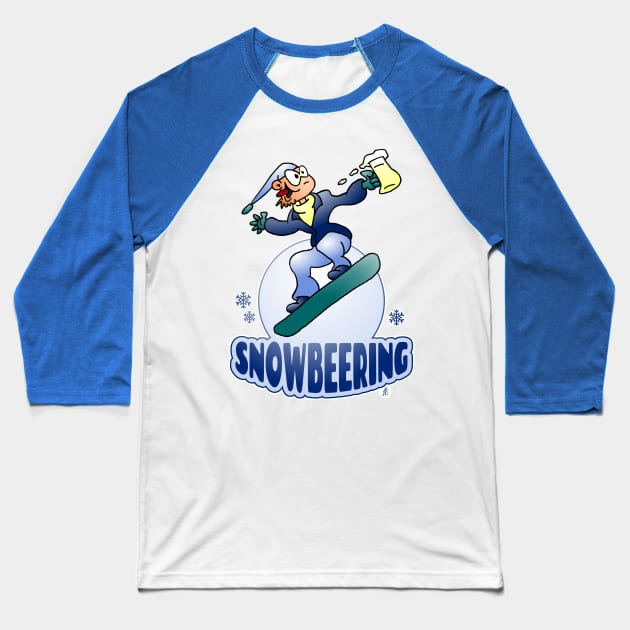 Snowbeering Baseball T-Shirt by Cardvibes